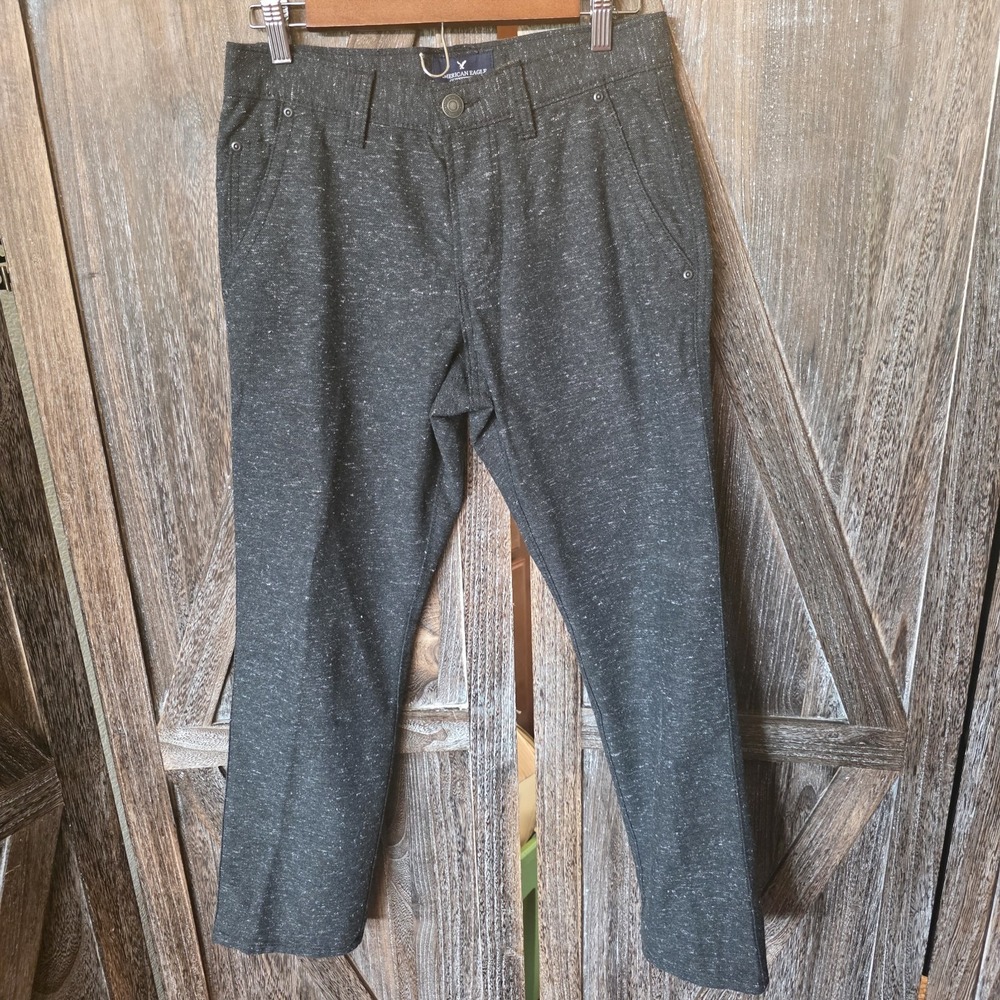 American Eagle Pants Men's Size 28/30 Black Speckled Dress Casual Slim Straight